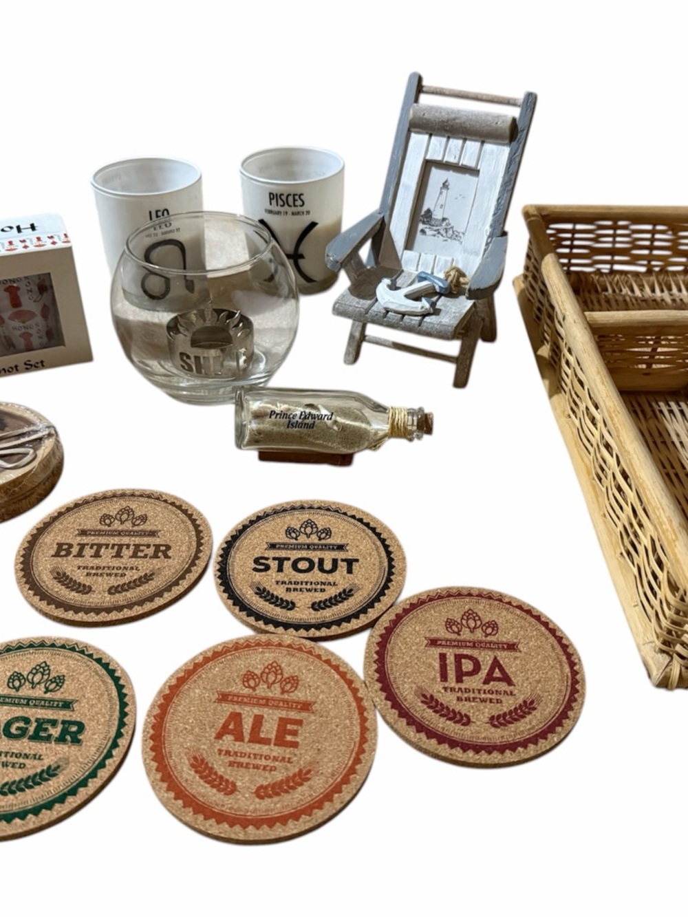 Home Décor Bundle – Tray, Coasters, Glassware & More